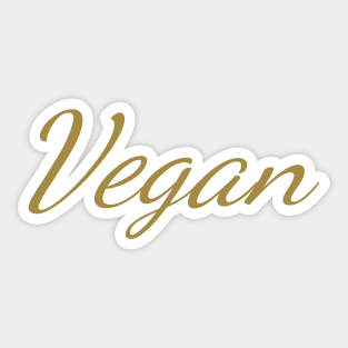 Vegan Gold Typography Art Minimal Design Sticker